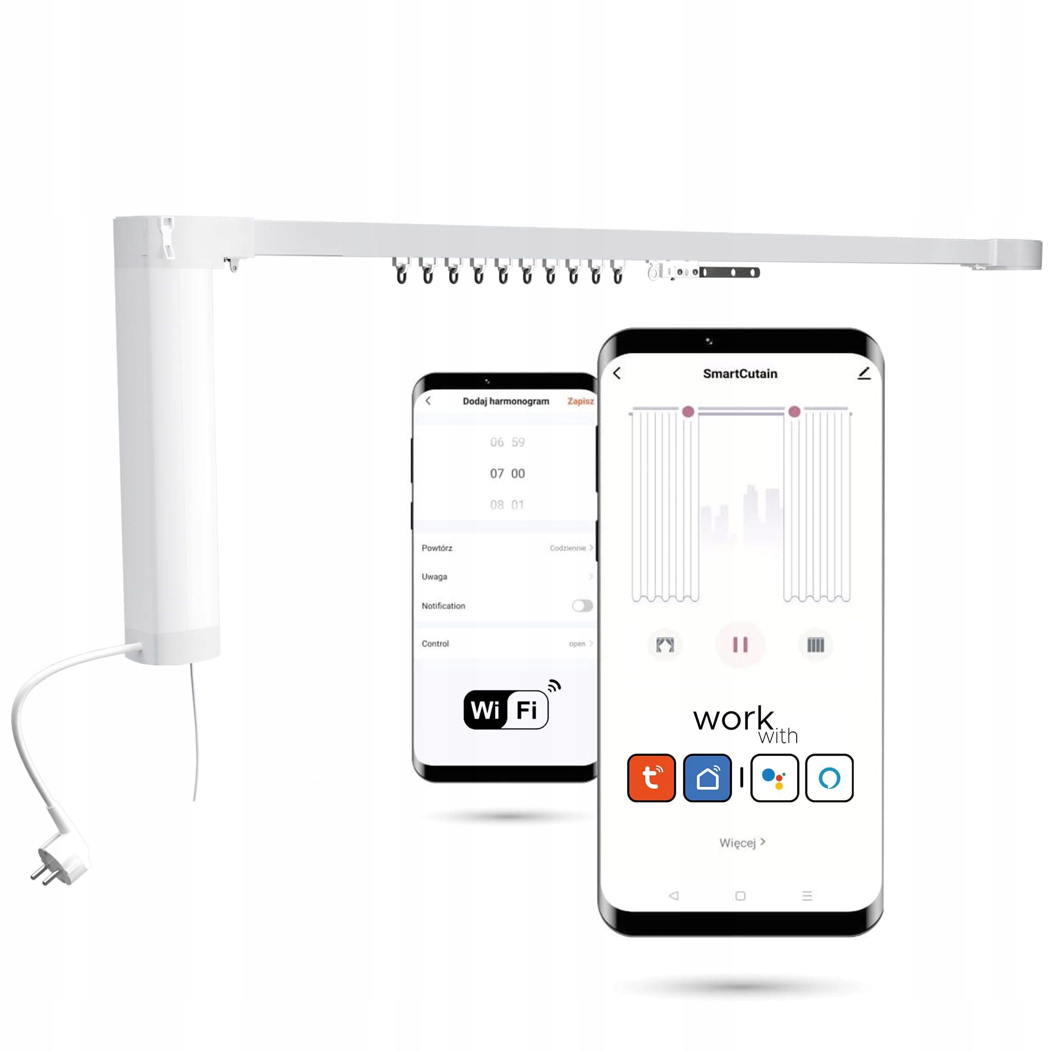 Karnisz elektryczny WiFi Tuya 6,2m kompletny