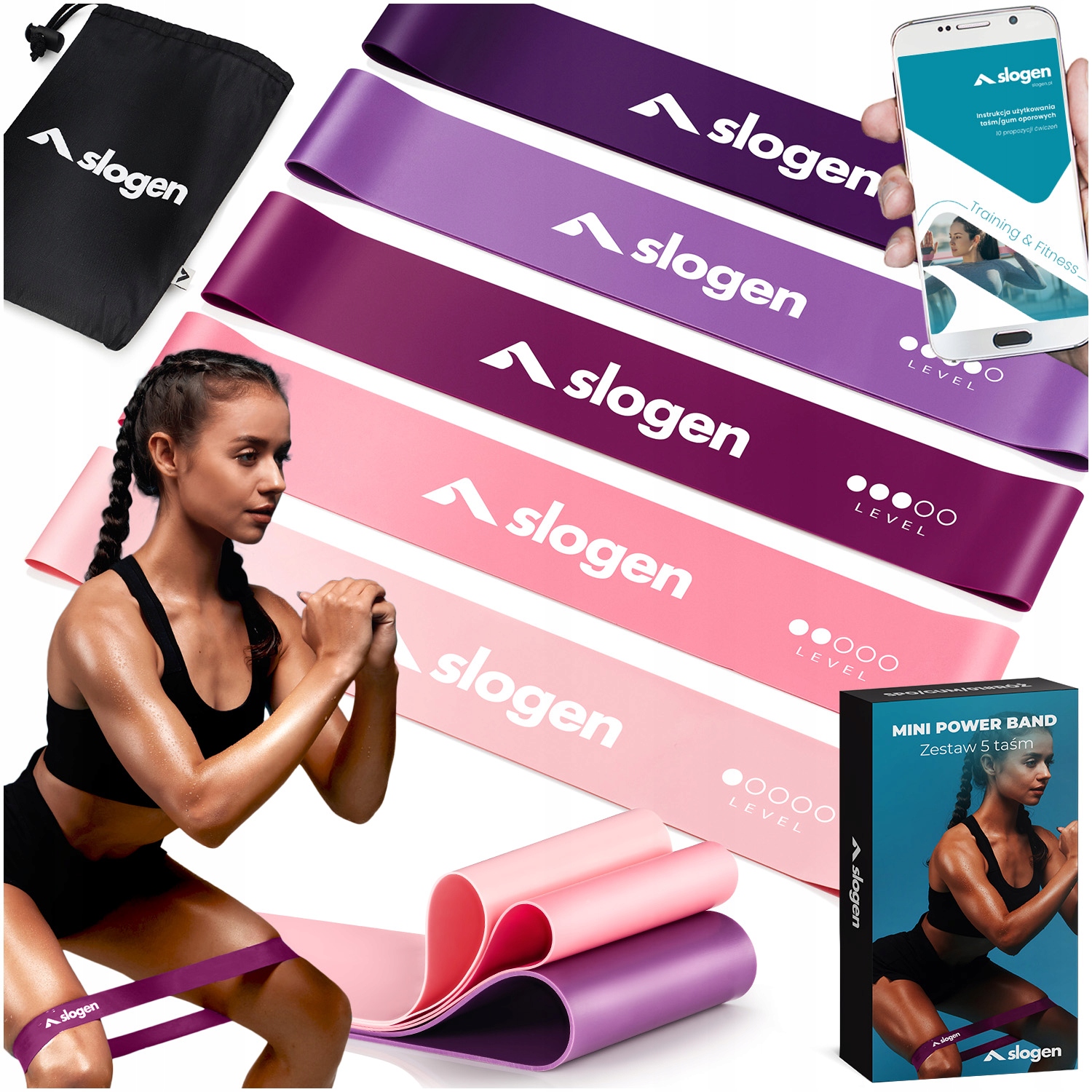 

Zestaw 5 Gum Taśm Oporowych Do Ćwiczeń Mini Band
