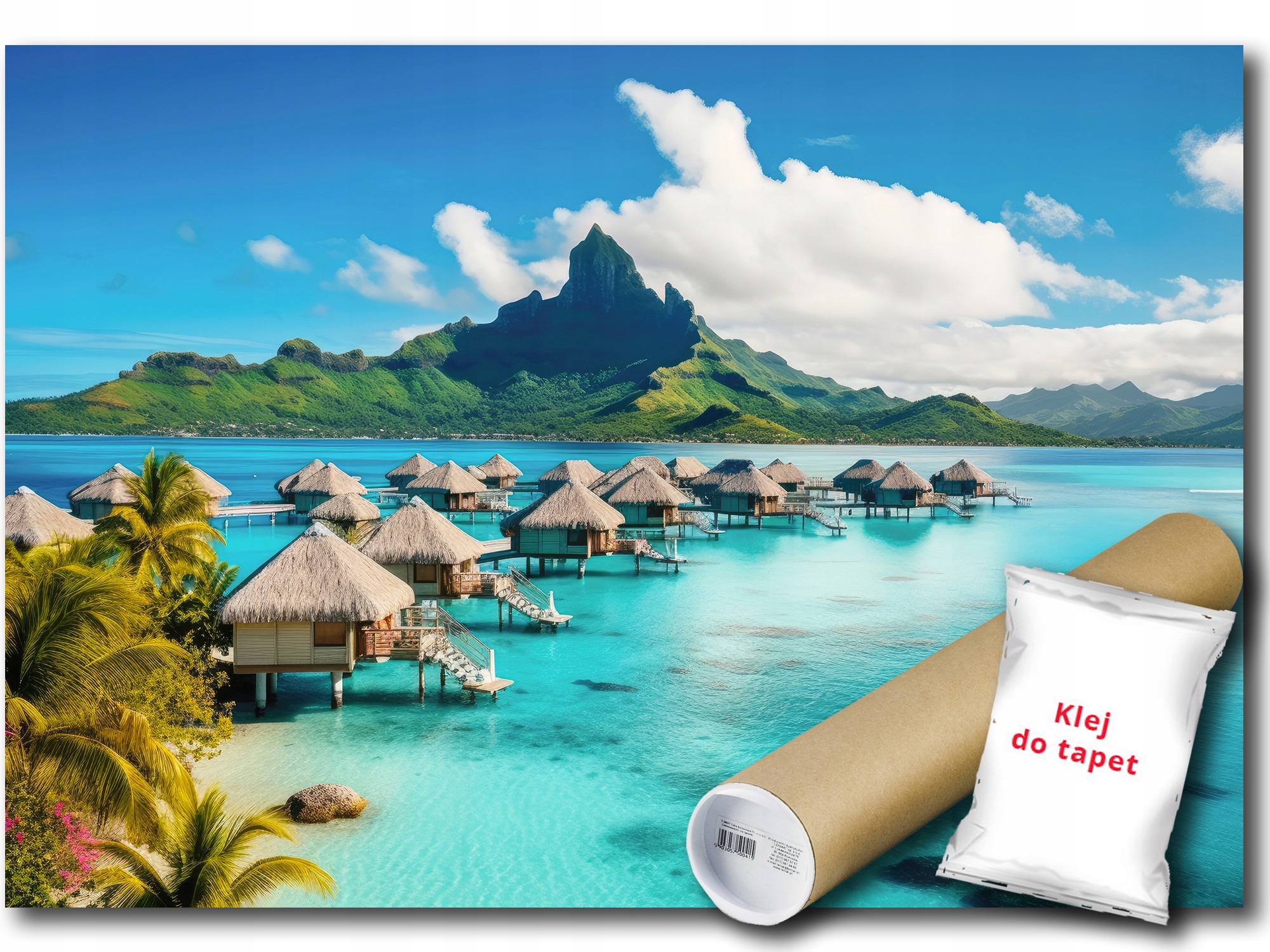 Vinylová Fototapeta Pohľad Oceán More Tropiky Chatky Ostrovy Pláž 254x184