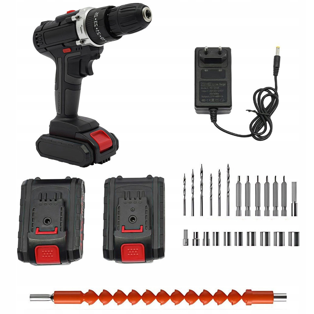 Akumulátorový Příklepový Šroubovák 48 V, Kompletní Sada S Osvětlením