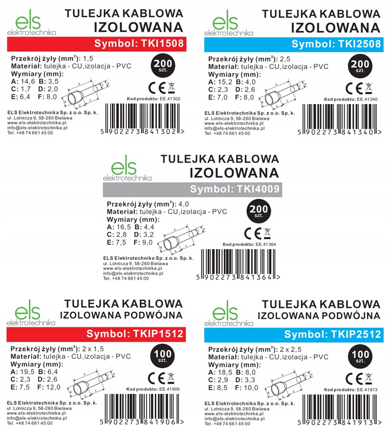 TULEJKA IZOLOWANA KABLOWA TULEJKI IZOLOWANE ZESTAW Kod producenta ZESTAW_3