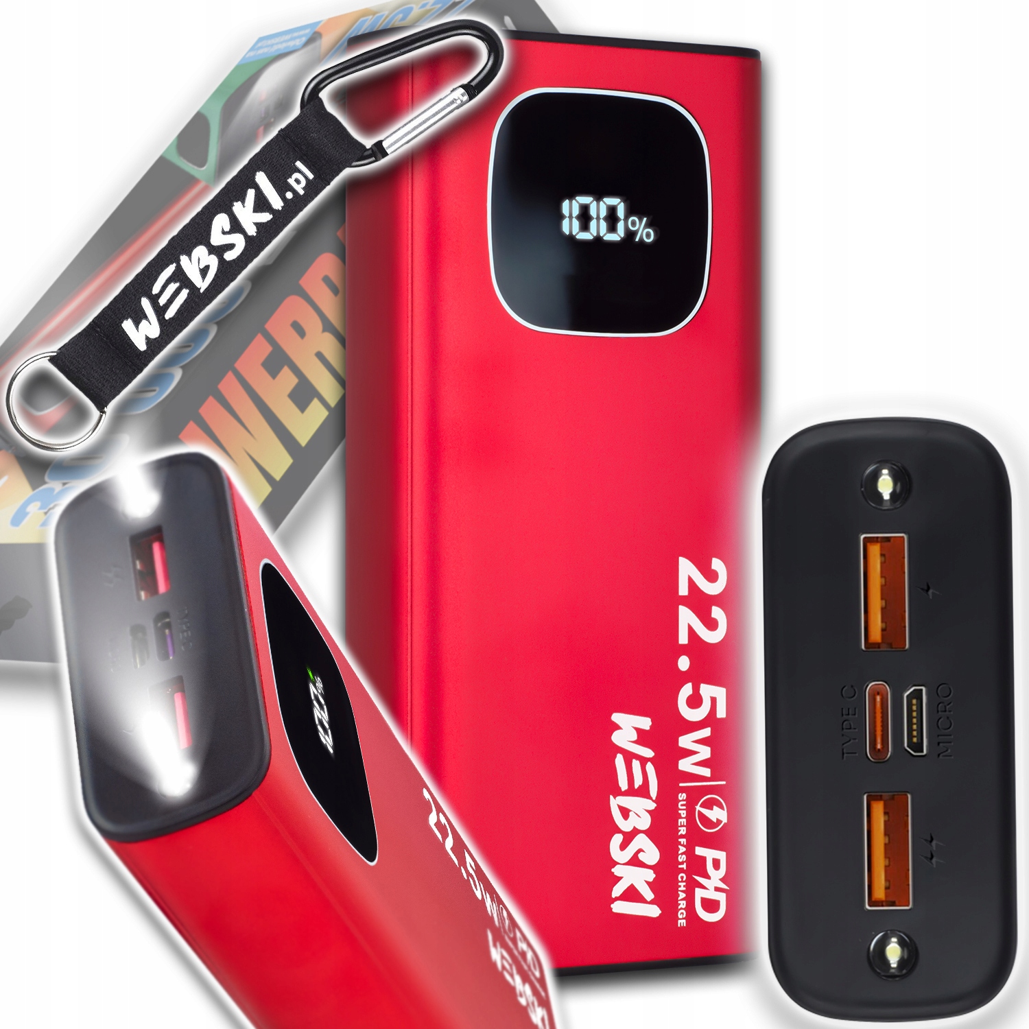 Silná Hliníková Powerbanka 30000 mAh Kapacitní Silná Pro Telefon Smartphonu