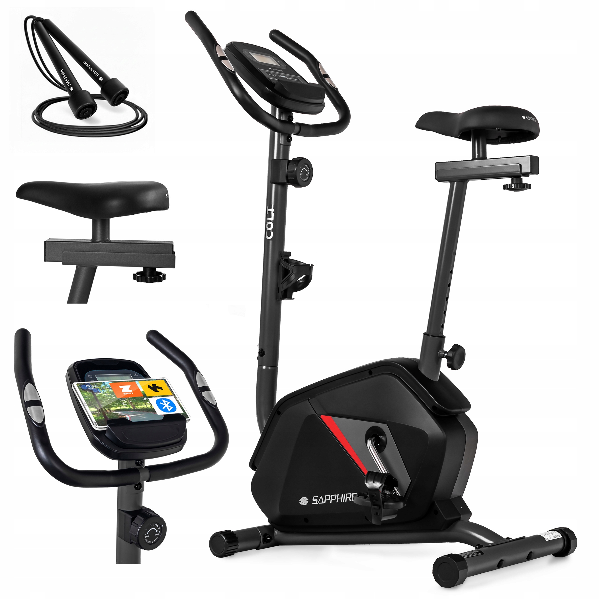 Rower stacjonarny magnetyczny Colt rowerek Treningowy Sapphire 150KG Smart