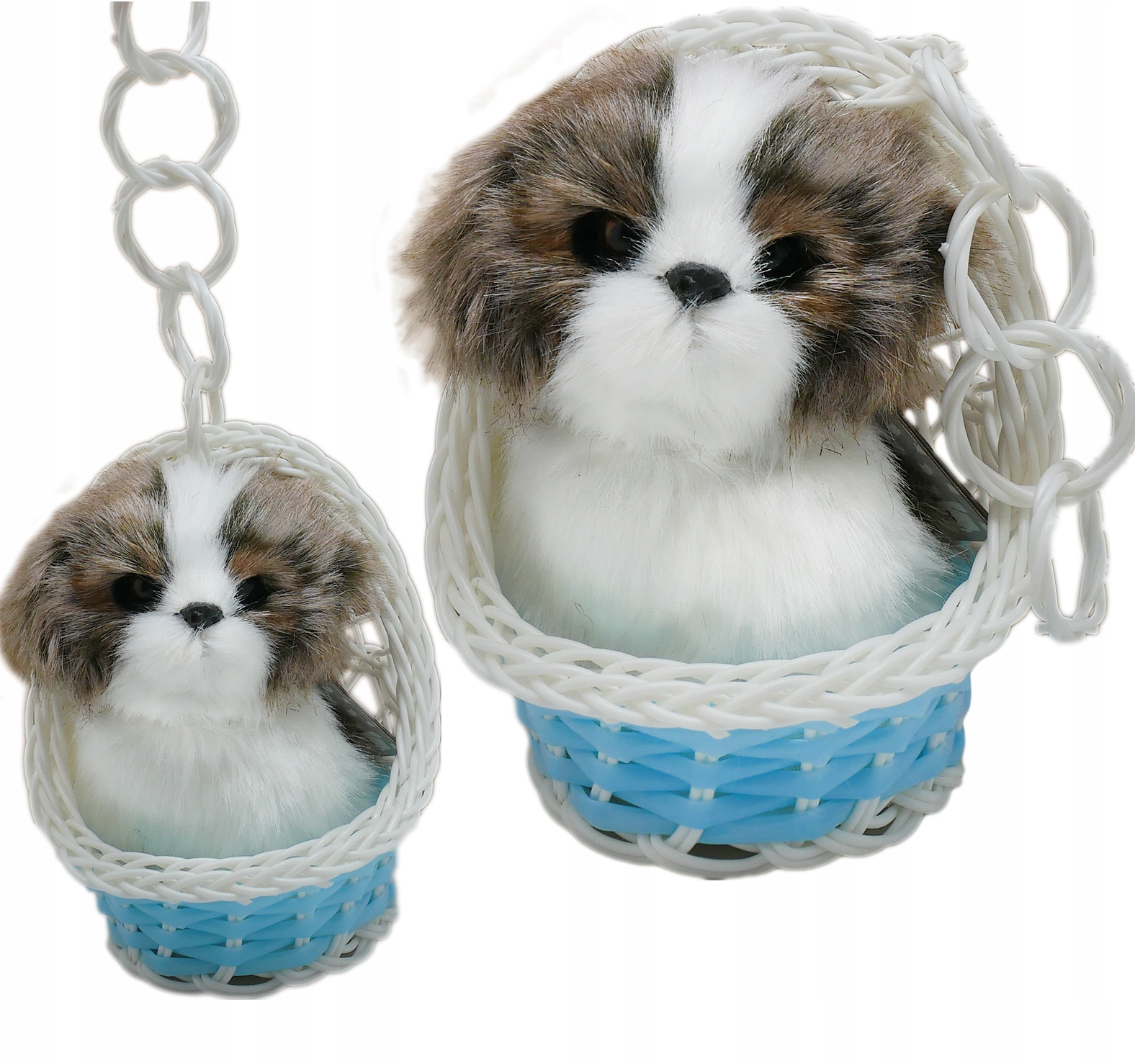 

Piesek W Koszyku figurka Szczeka ozdoba Shih-tzu