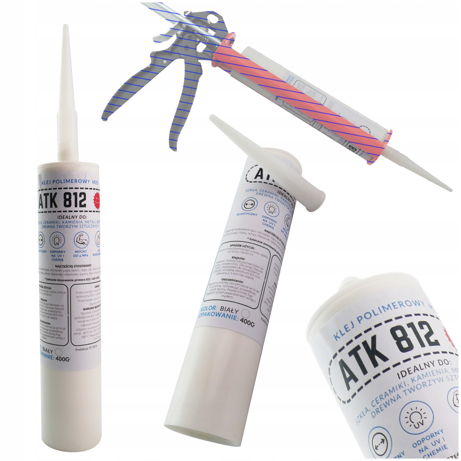 Klej Polimerowy Do Basenu Drewna Ceramiki 400g Tuba Na Sucho Mokro Pvc Pcv