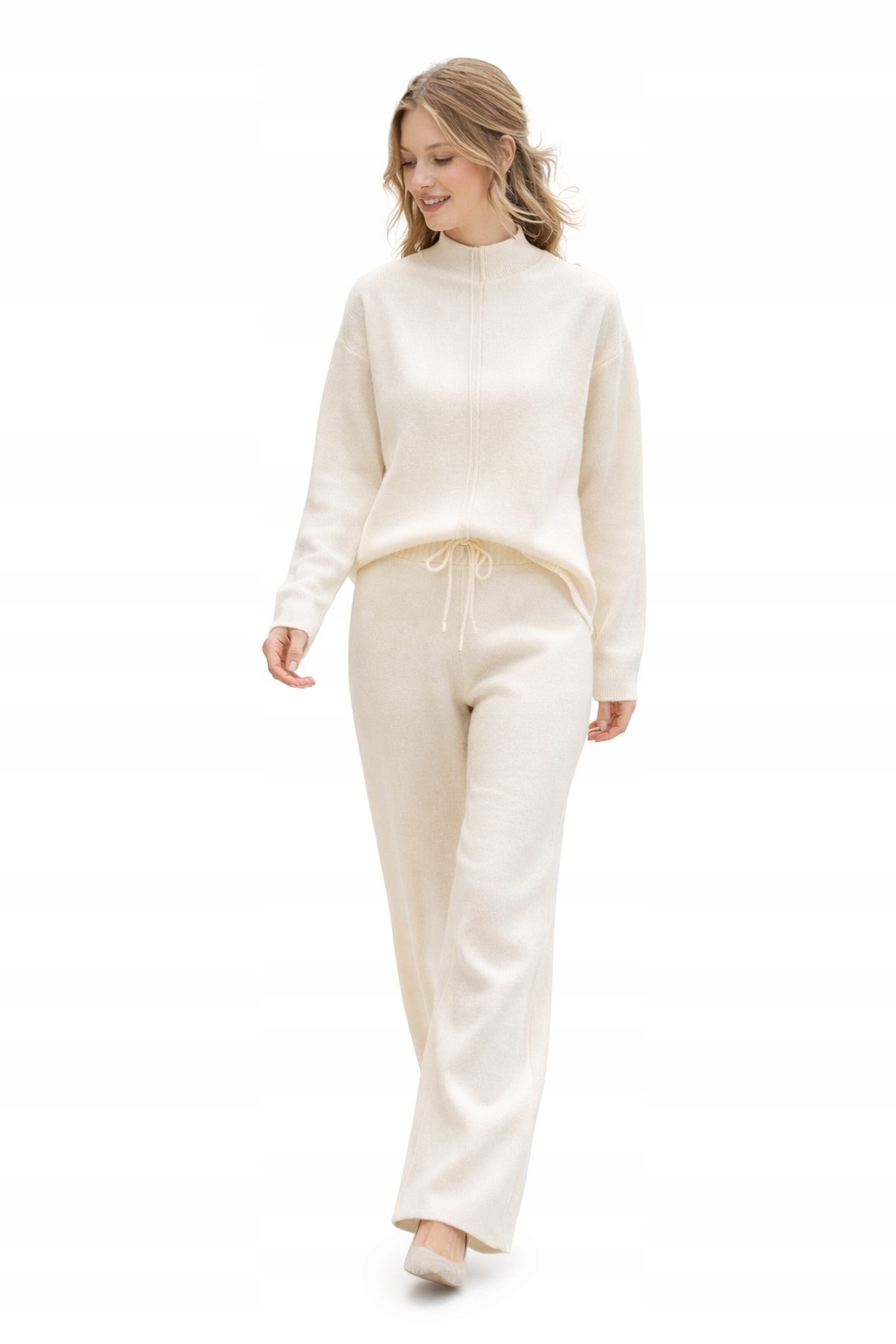 Krémový Dámský Komplet S Volnou Mikinou A Kalhotami M/L I3A
