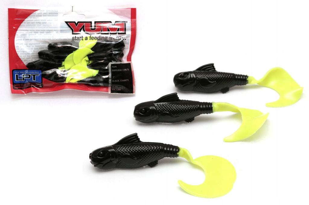 Komplet 10szt Łownych Gum Yum Samurai Curly 3206
