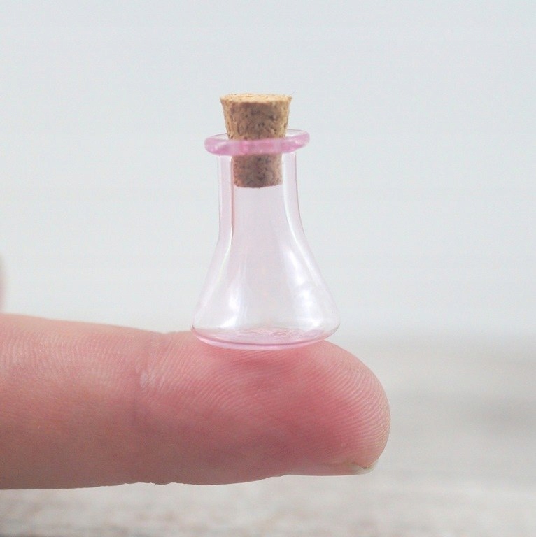 Mini Buteleczka Szklana Różowa