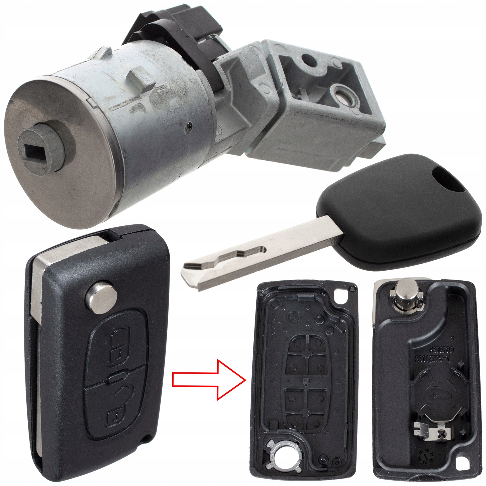 Kompletní Spínač Zapalování S 2 Klíčky 1 Pro Pilot Peugeot 307 Lift 2005+