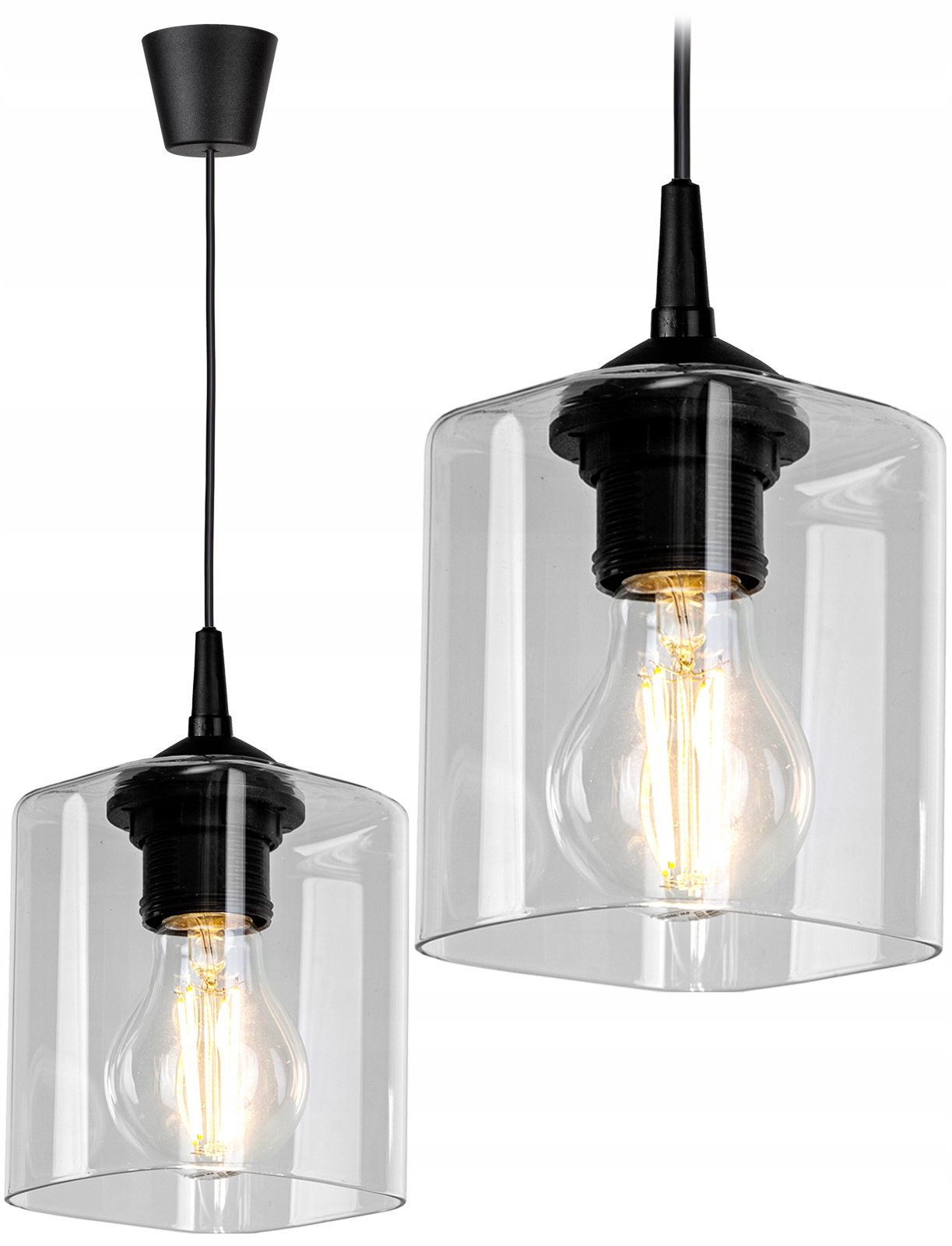 

Szklana Lampa Wisząca Sufitowa Żyrandol Plafon Led