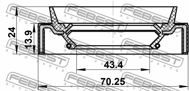 USZCZELNIACZ PÓŁOSI FEBEST do NISSAN TITAN 5.6 Numer katalogowy części 95JAS-45701424R