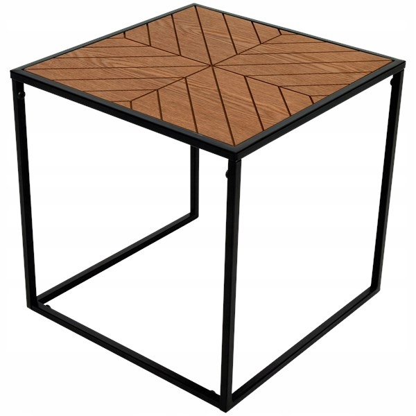 

Stolik kawowy stół kwadratowy Loft drewno-metal