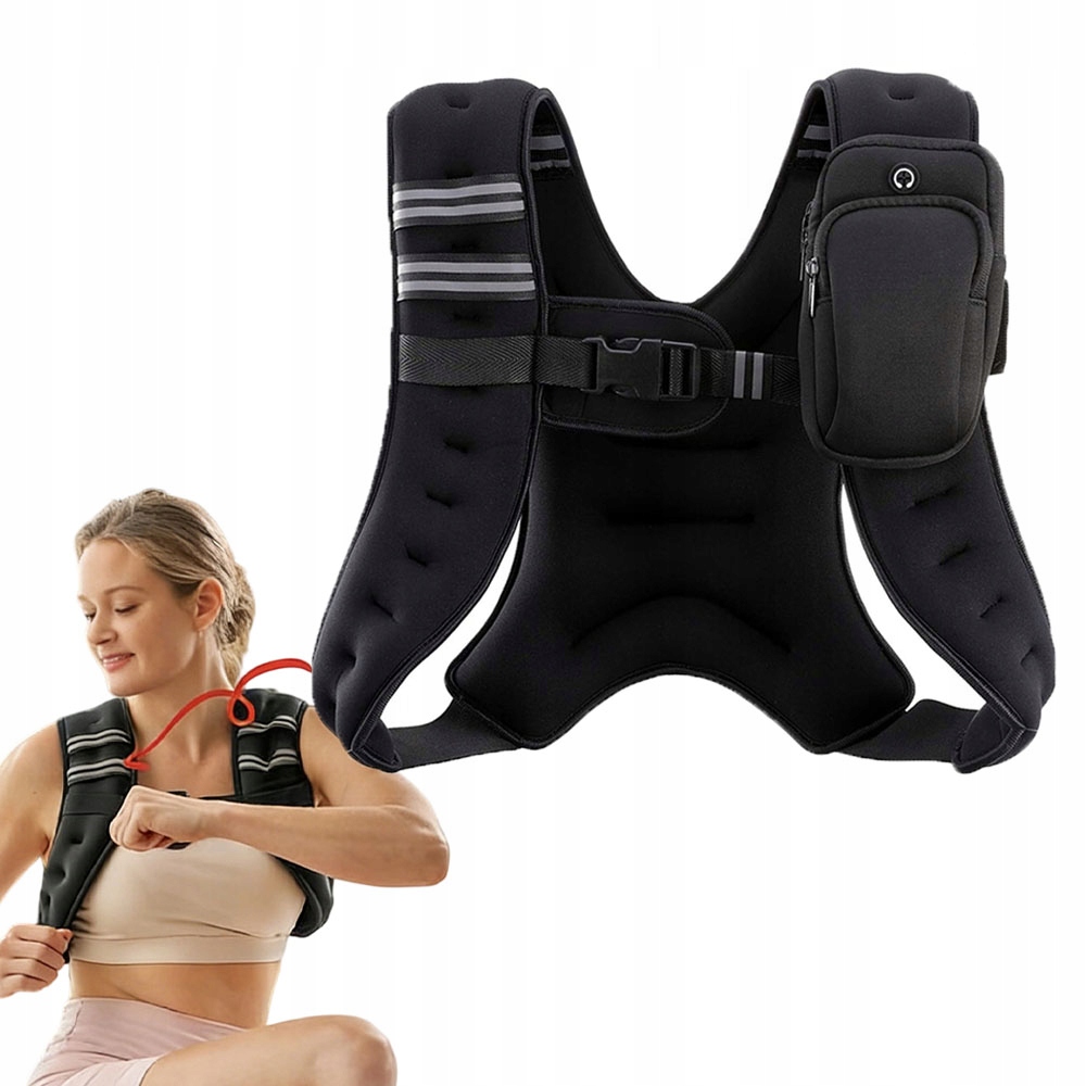 Tréninková vesta se sáčkem a odrazkami pro každodenní cvičení 12lb