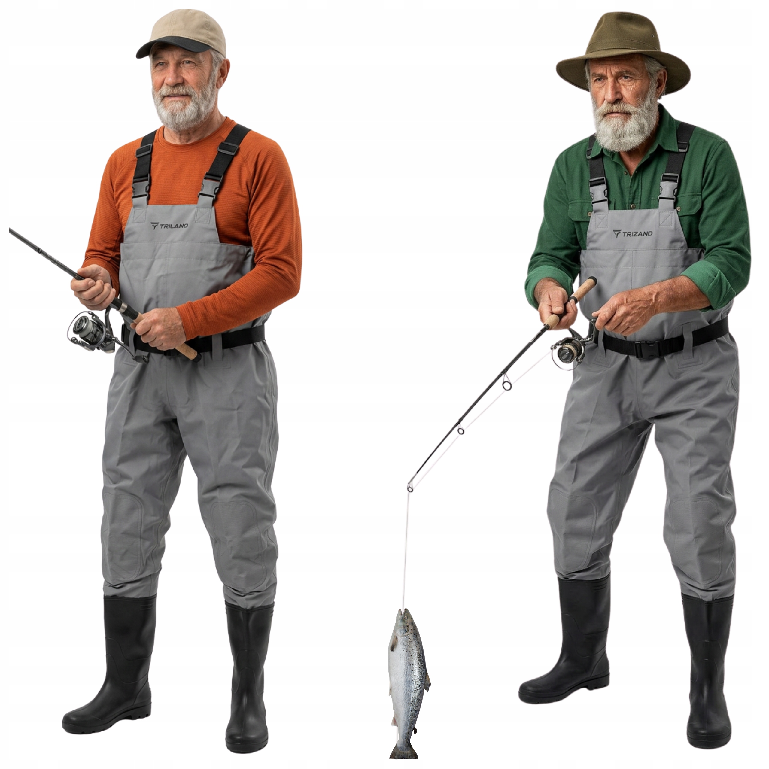 Vodárny rybářské boty rybářské kalhoty gumové voděodolné popruhy 43