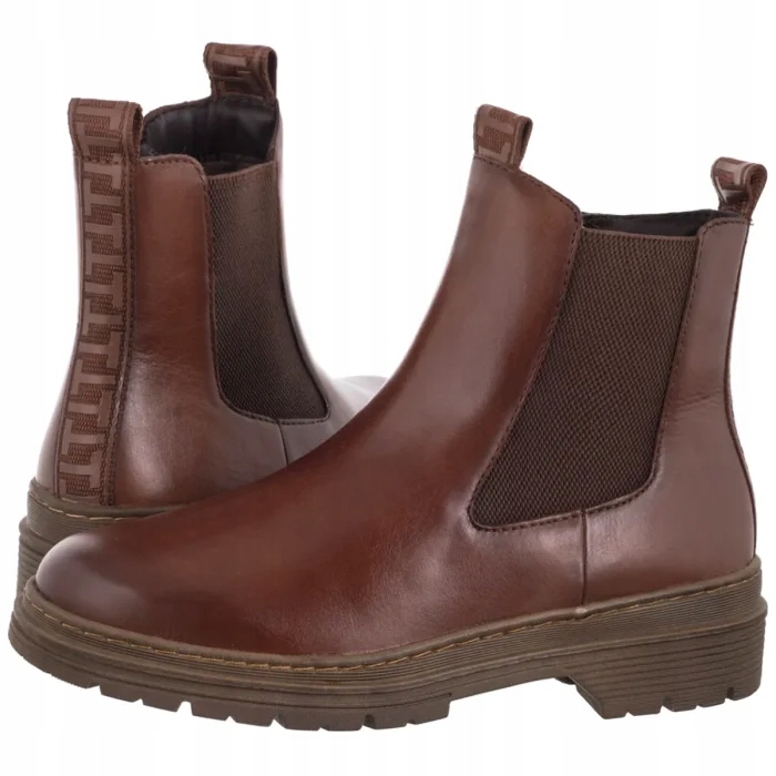 Dámské kožené boty Tamaris Kotníkové Boty hnědé 1-25436-41 hnědé