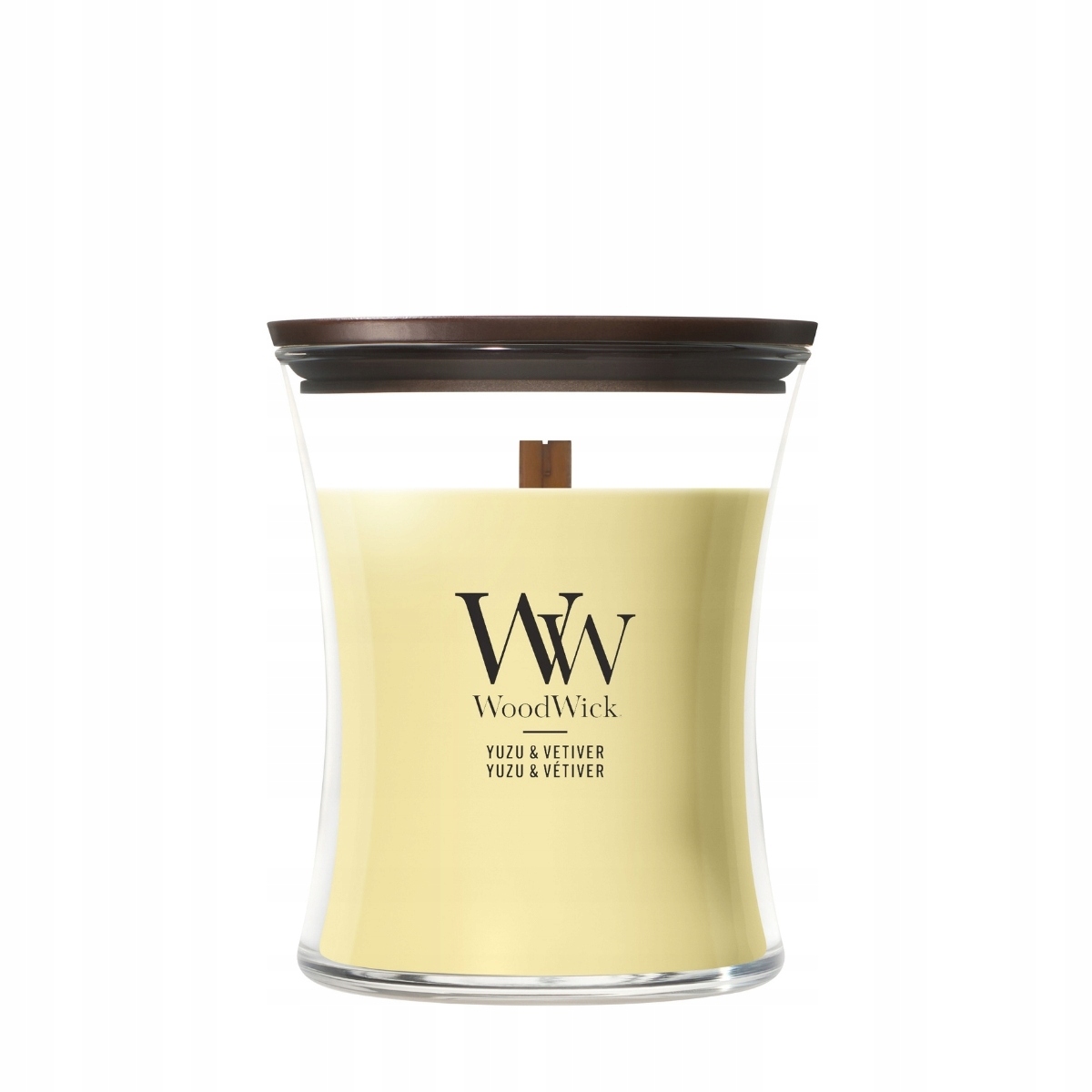 WoodWick Yuzu & Vetiver střední vonná svíčka 275 g