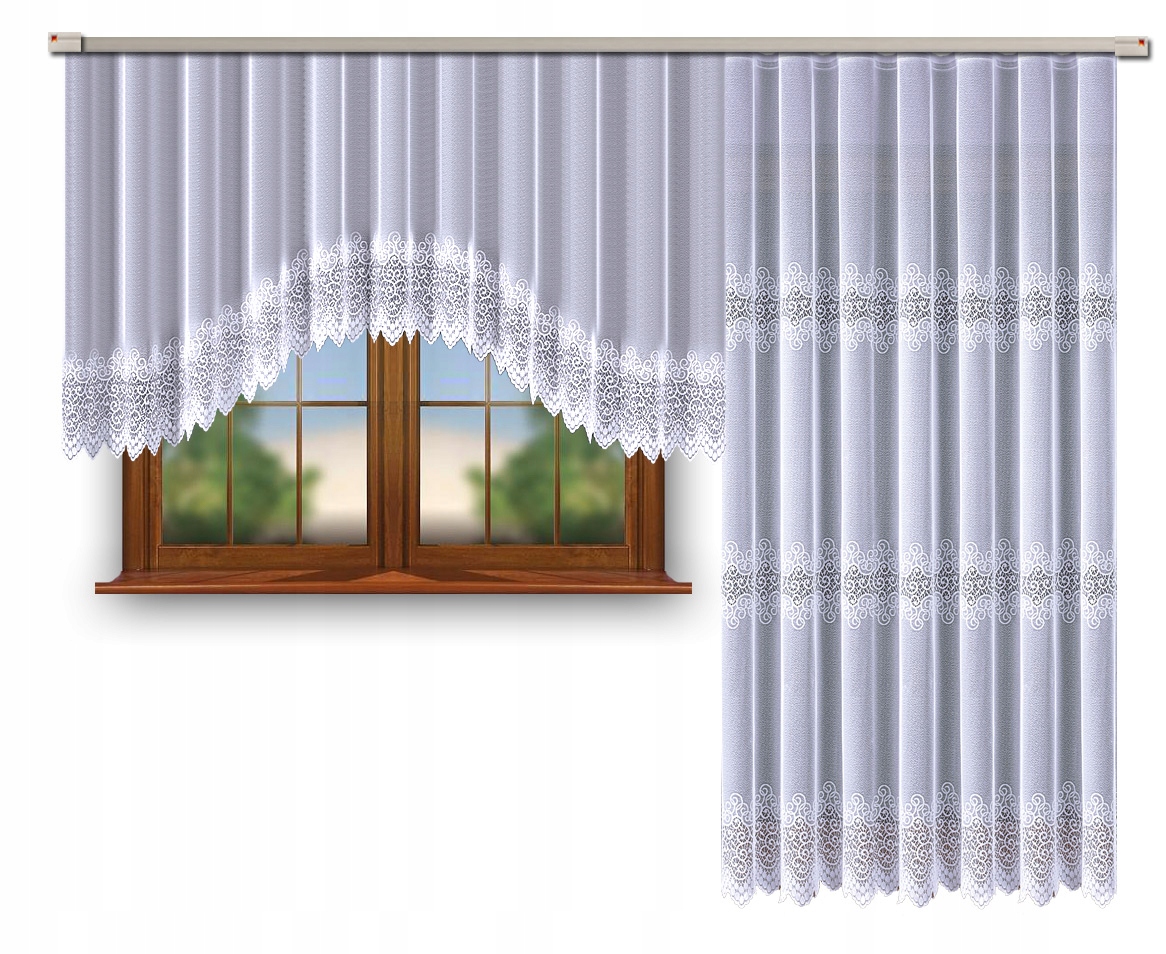

Firanka Gotowa Żakard Kpl.łuk 230X200+120X300WYBÓR
