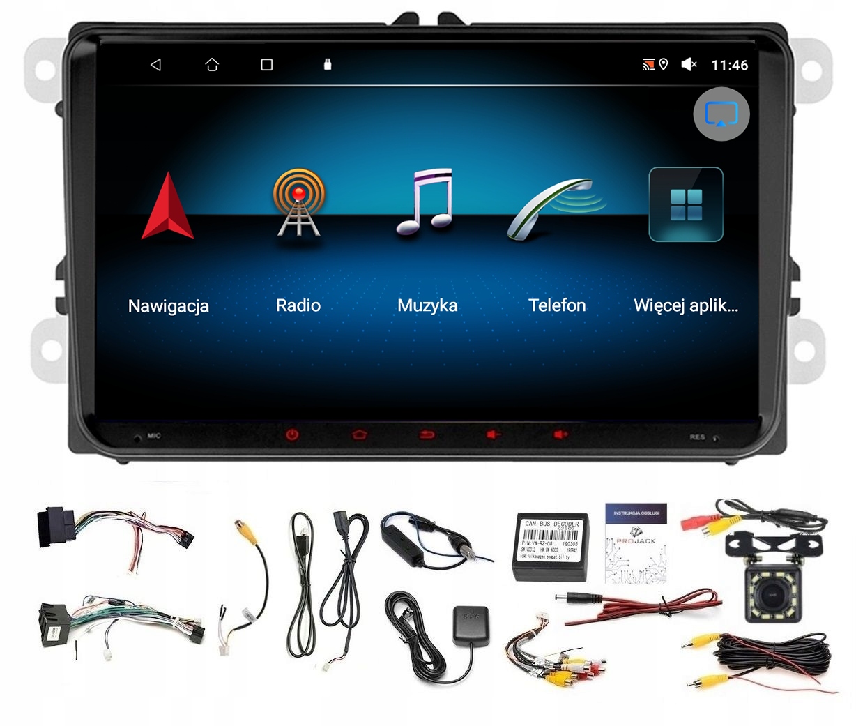Rádio Navigácia Gps Android Vw Jetta VI 2010-2018 Usb Wifi Carplay 2GB 64GB