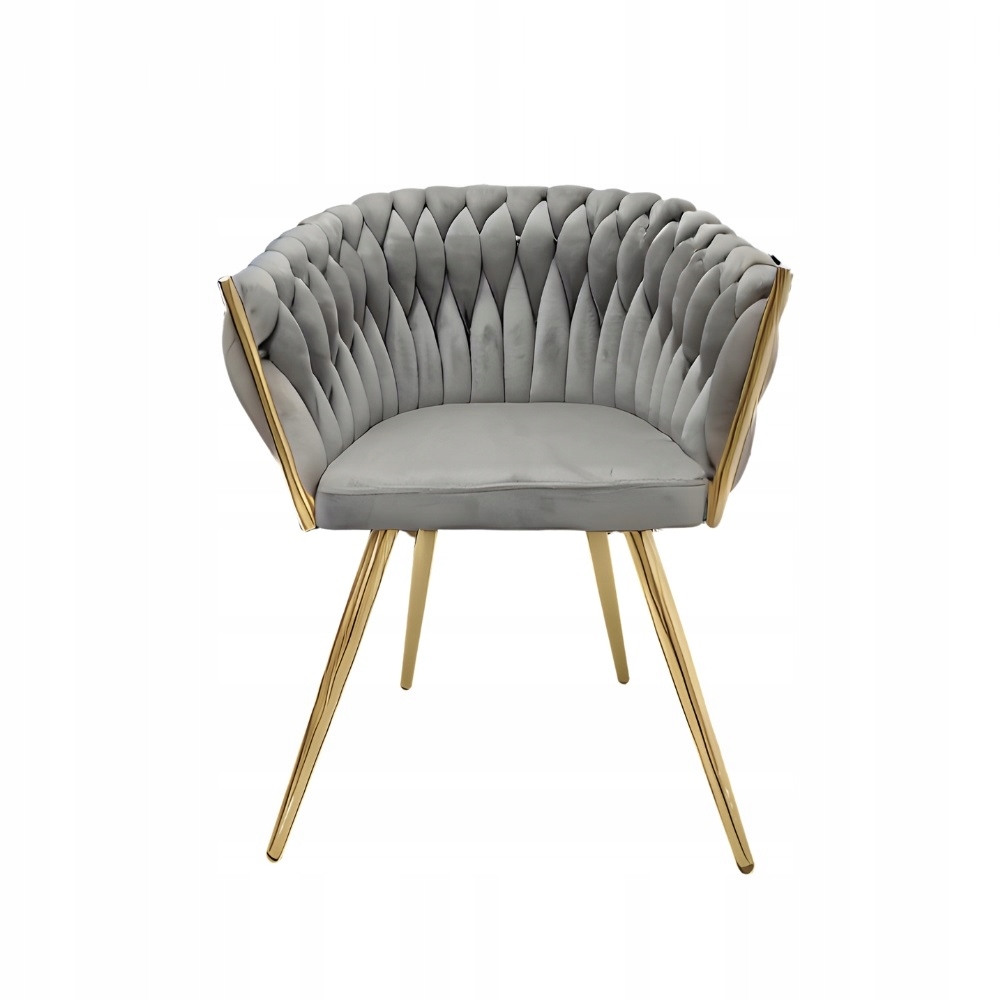 Volně stojící křeslo Tilo šedé ozdobné křeslo samet Family Meble