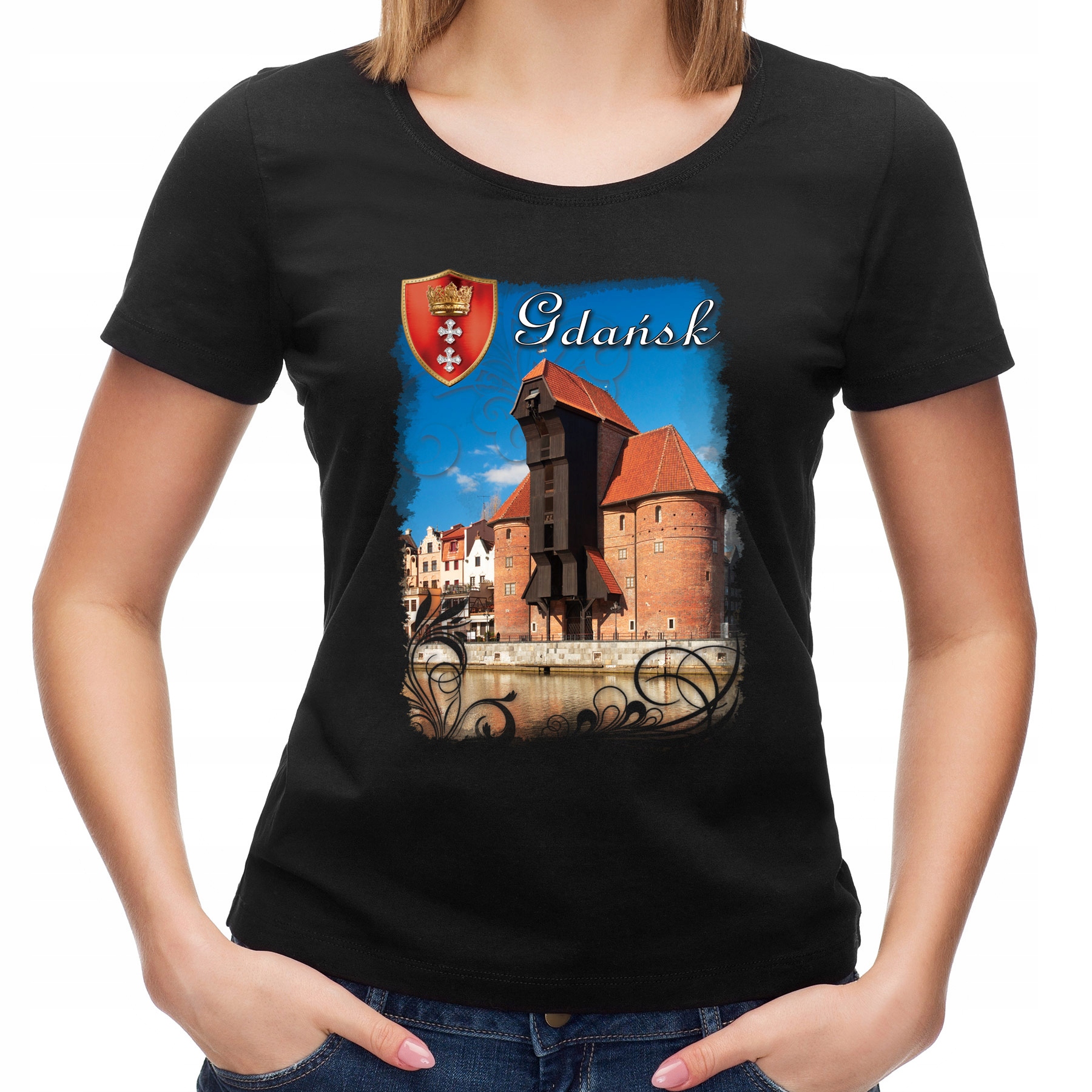 

Koszulka Gdańsk Żuraw Foto (L):: S,: czarny