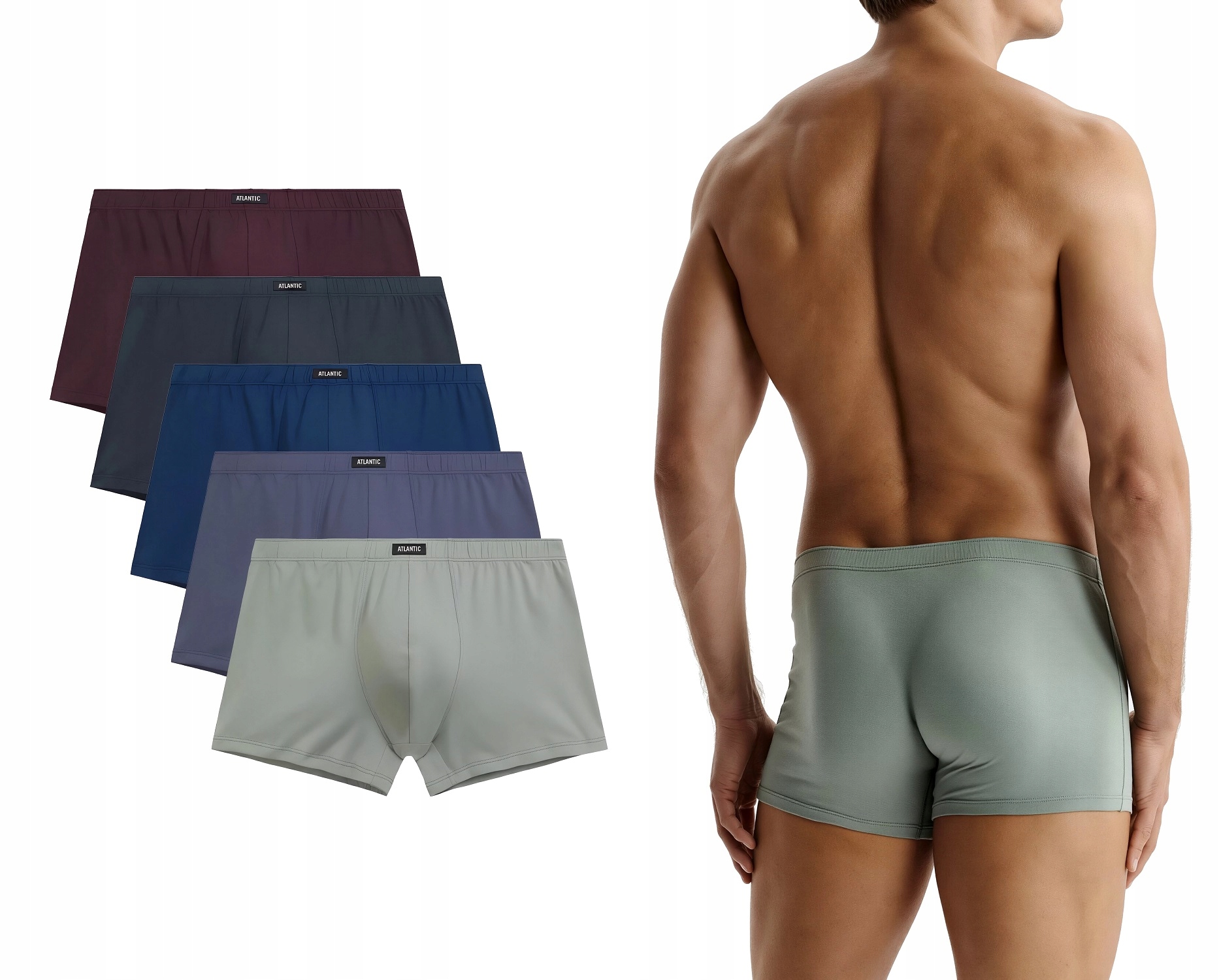 Atlantic Pánské bavlněné sportovní boxerky 5SMH-002 MIX barev 5-PACK XL