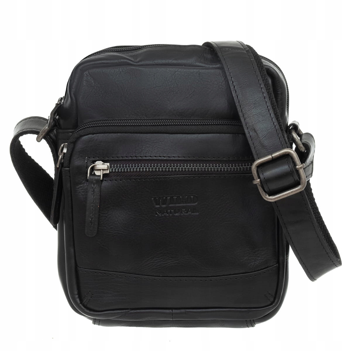 Střední pánská kožená taška Wild Natural, černá
