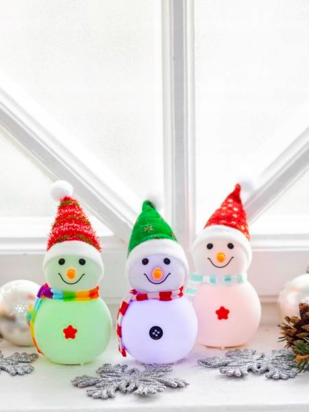 OŚWIETLENIE ŚWIĄTECZNE BAŁWANEK LED czapka kolorow EAN (GTIN) 5901619899755