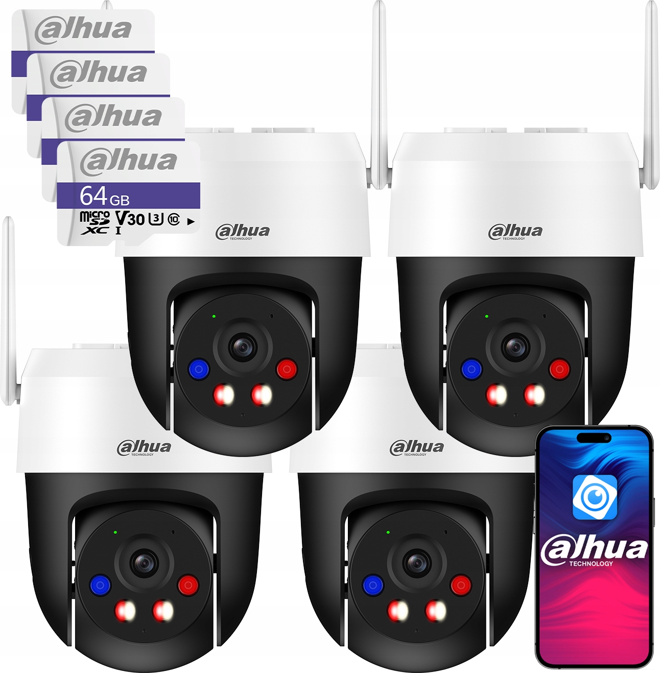 Otočná WiFi kamera 5MPx Vonkajšia 4ks Dahua P5AS-PV Alarm Ai Diódy 64GB