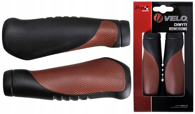 Prox Chwyty kierownicy Velo VLG-1115AD3 130mm comfort gel czarne/brązowe CC