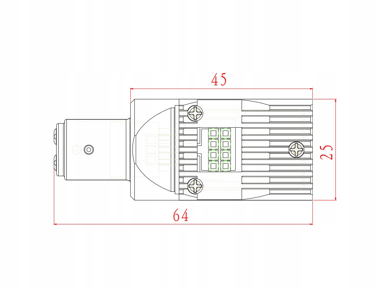 Zarowka LED ciepla BA15D 6V 12V DC Type S2 BA20d