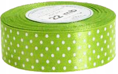 Wstążka satynowa kropki groszki tasiemka 38mm/22mb