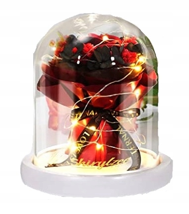 Wieczna róża w szkle bukiet LED prezent dla niej