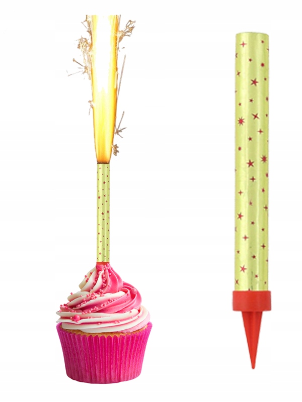 FONTANNA TORTOWA RACA NA TORT 12 CM URODZINY PARTY ŚWIECA 1 SZTUKA ŚWIECZKA