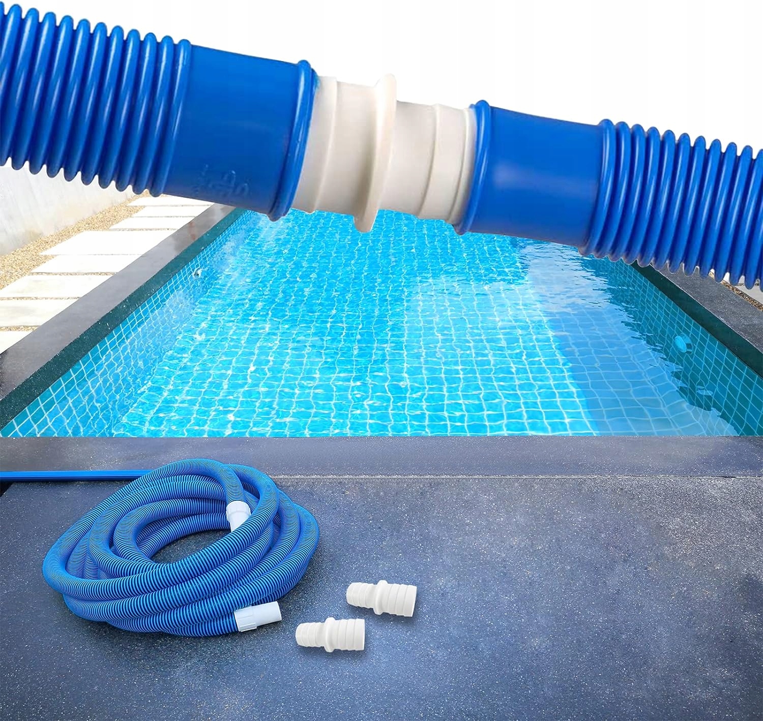 Łącznik Złączka do Węża Basenowego z Zaciskami 32-32 mm 2szt Średnica 32 mm