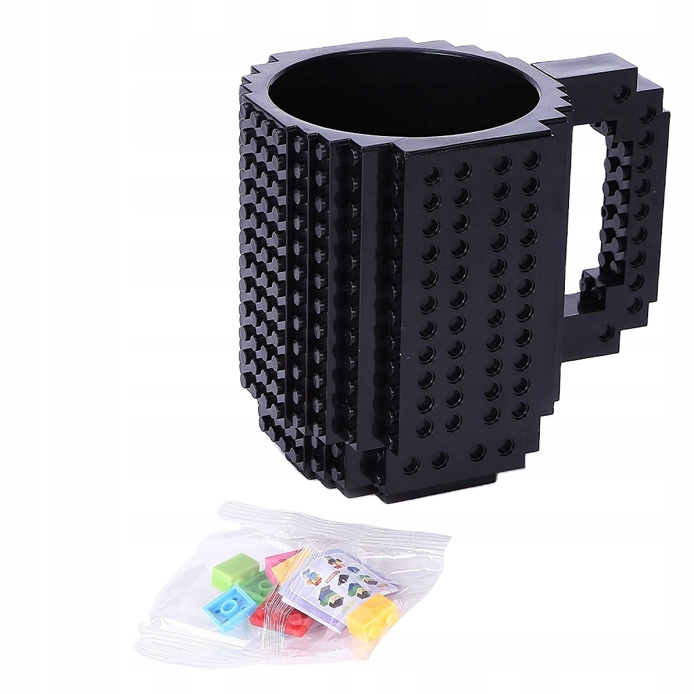 KUBEK KLOCKOWY KREATYWNY + KLOCKI ZESTAW KLOCKÓW NA PREZENT POJEMNOŚĆ 350ml Stan opakowania oryginalne