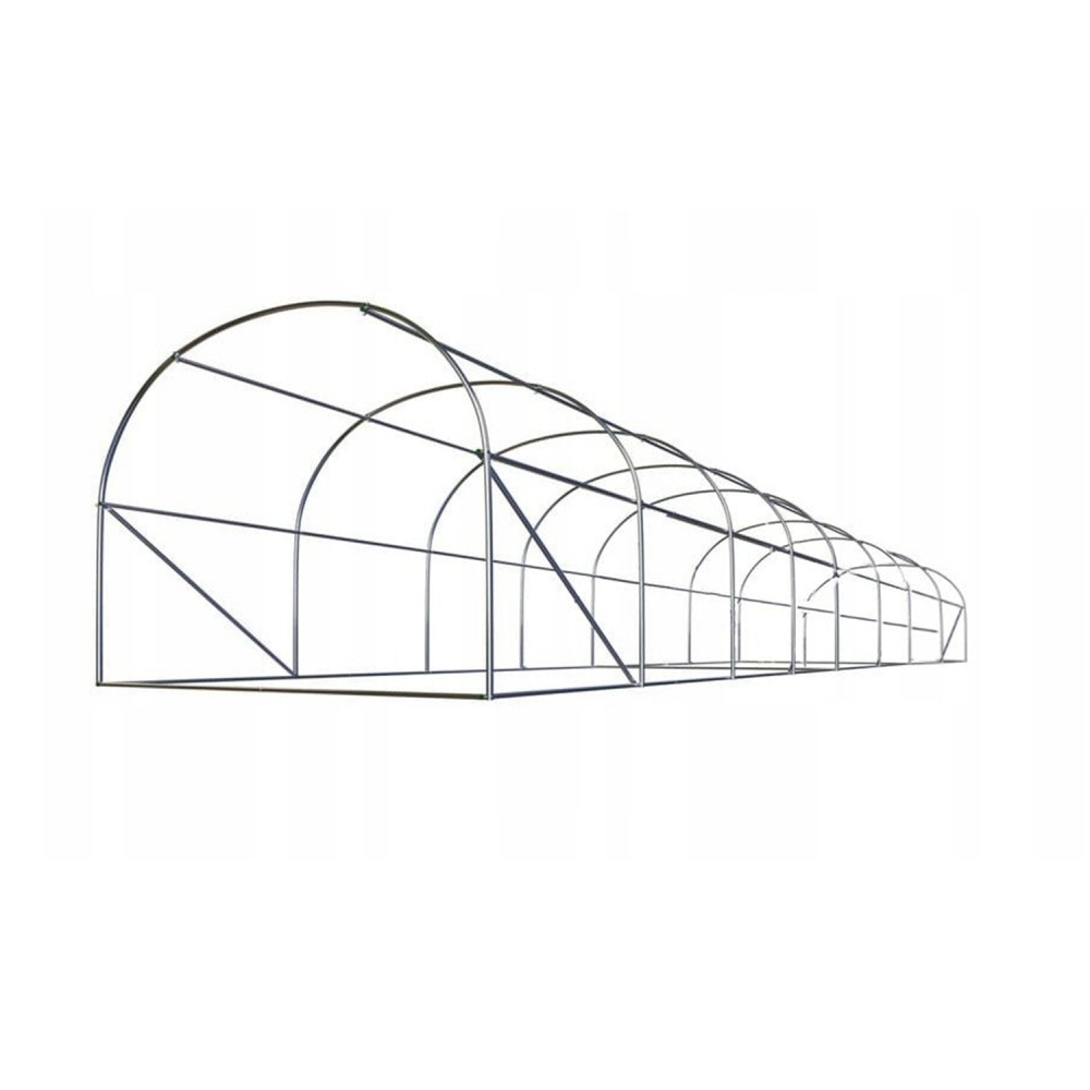 OGRODOWY TUNEL FOLIOWY STELAŻ 8x3x2m SZKLARNIA 24m BASS POLSKA Wysokość produktu 200 cm