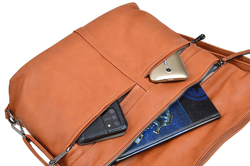 GALLANTRY TOREBKA damska skórzana WOREK PLECAK A4 Kolor brązowy