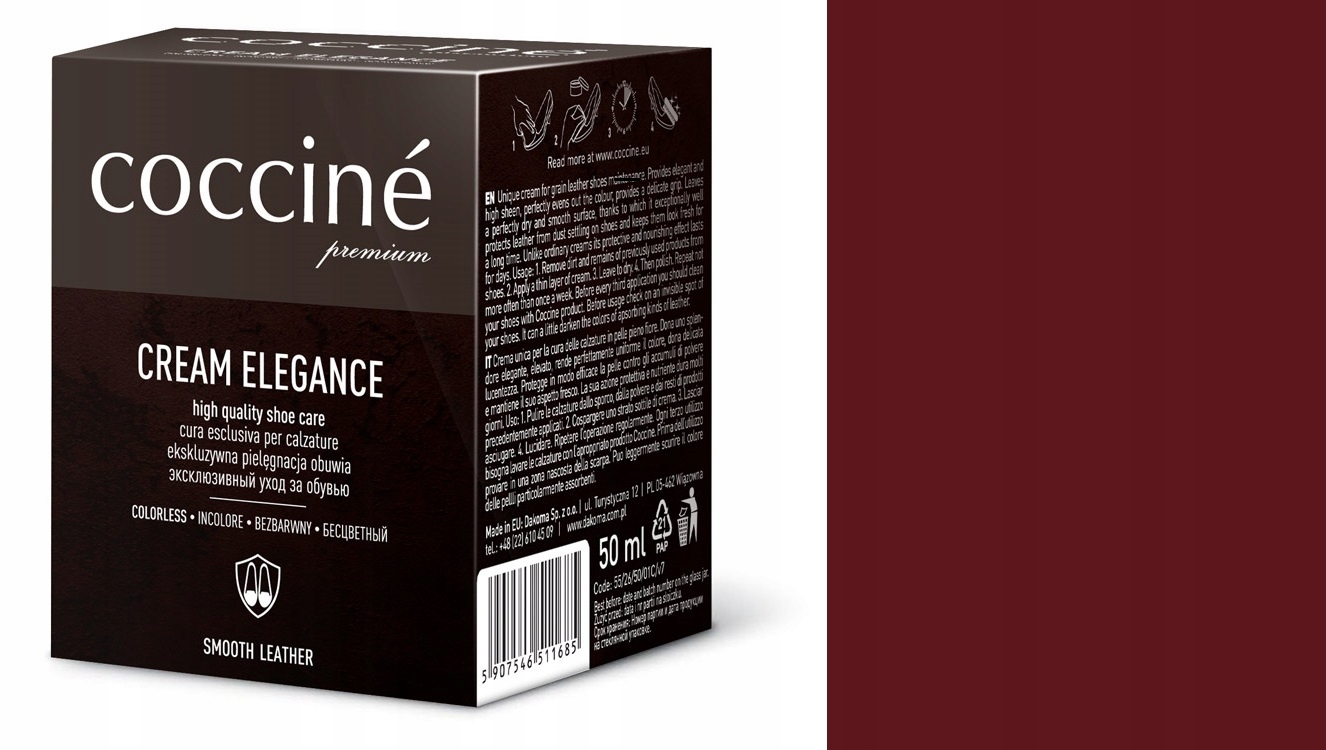 

Pasta Od Butów Krem Do Skóry Coccine Bordowy