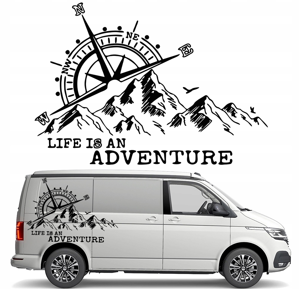 Samolepka Grafika na karavanu Adventure Příběh Růže Větrů 90x129