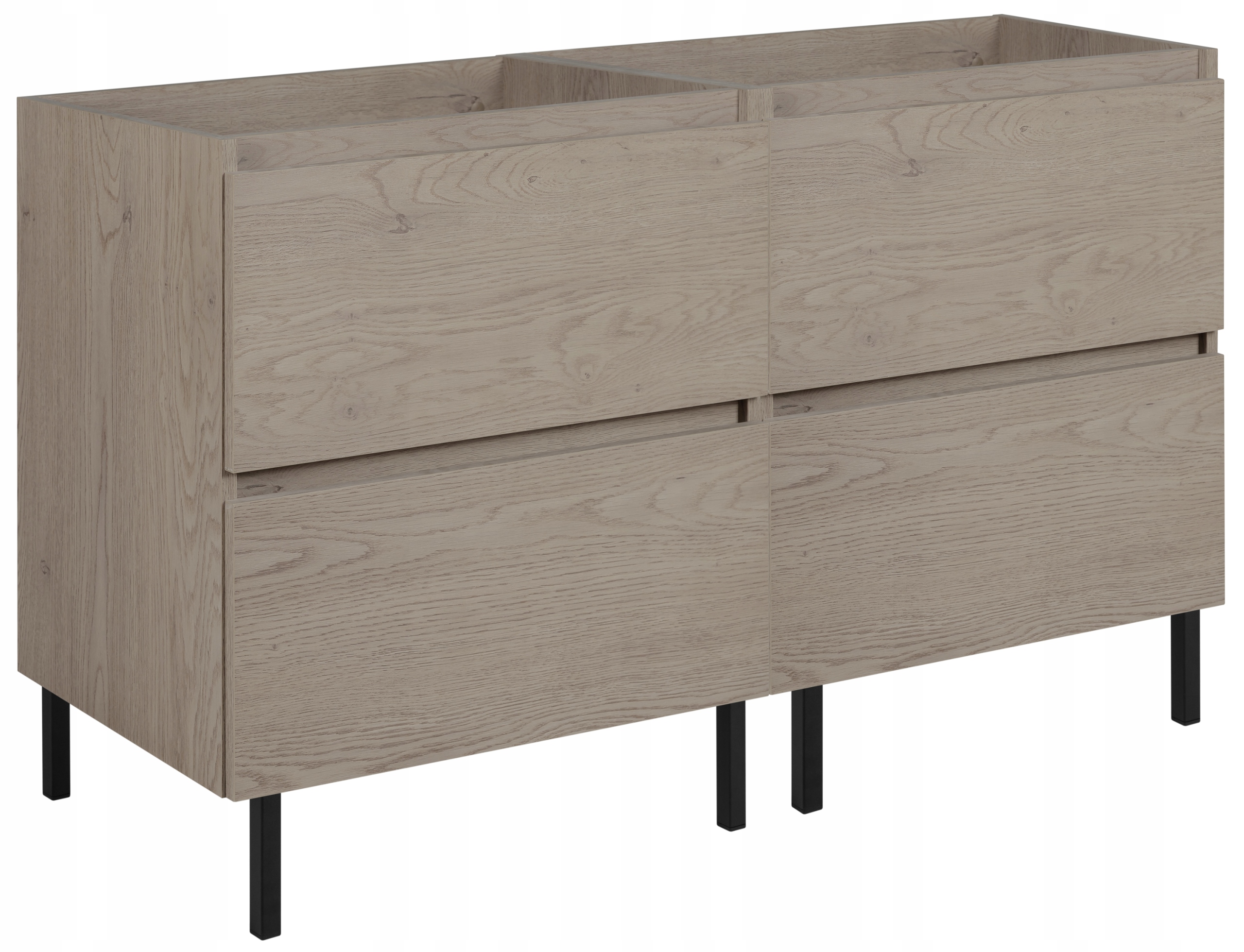 koupelnová skříňka pod umyvadlo 120 Přední strana Dub Mat Nohy Kov