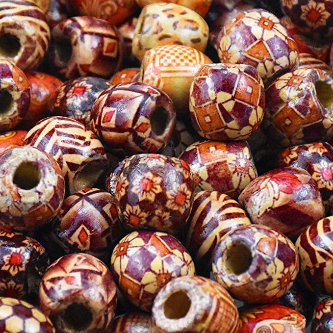 Drewniane Koraliki Do Nawlekania Brązowe MIX 200
