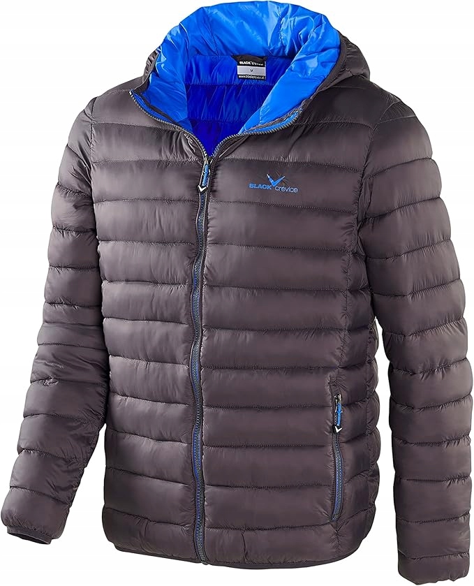 Pánská bunda s kapucí Péřová černá Crevice Velikost XL 54 Grey/Blue