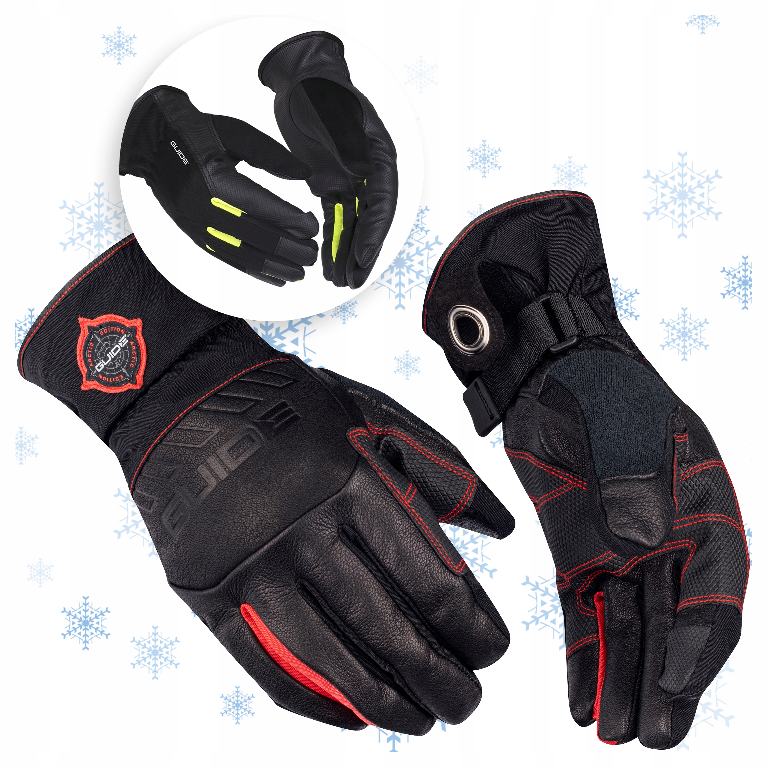 Rękawice Narciarskie Ocieplane Zimowe Wodoodporne z Membraną Guide 5505W 8