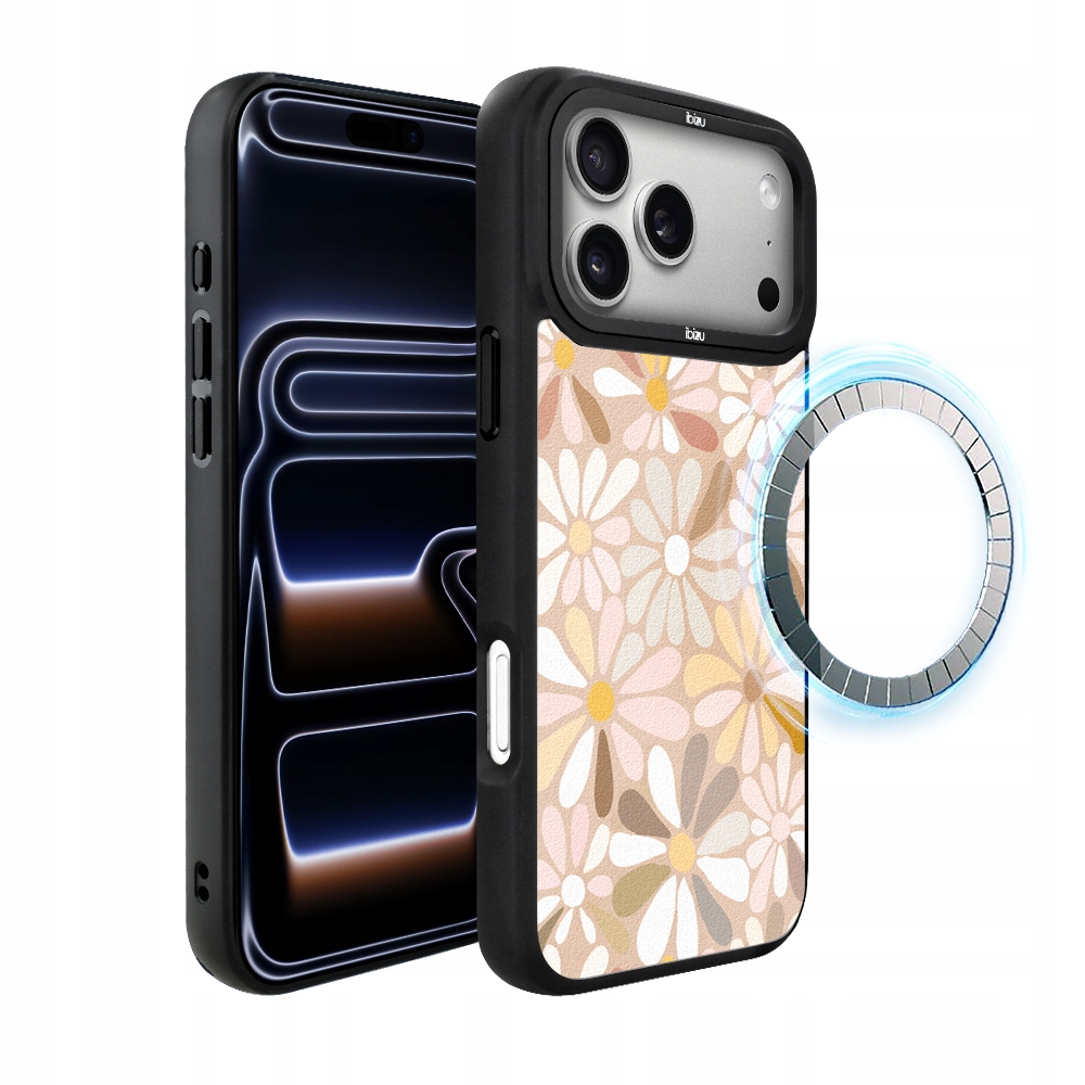 Pouzdro pro iPhone 17 Pro Max Ibizu DropGuard Matt s MagSafe, Boho, květiny