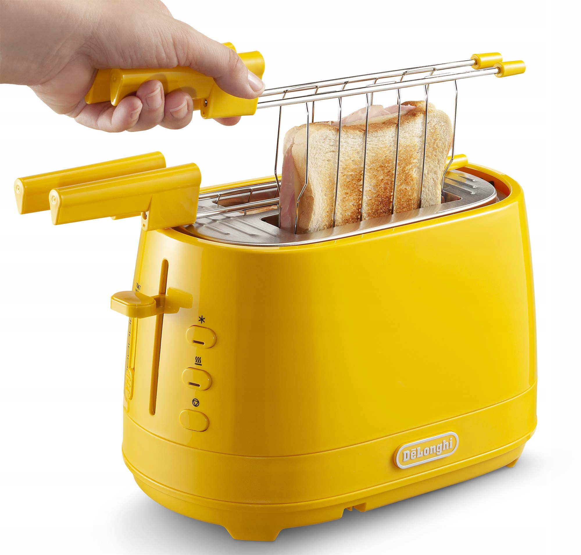 De Longhi CTLAP2203 toster ze szczypcami, 550 W, żółty — miniatura 3