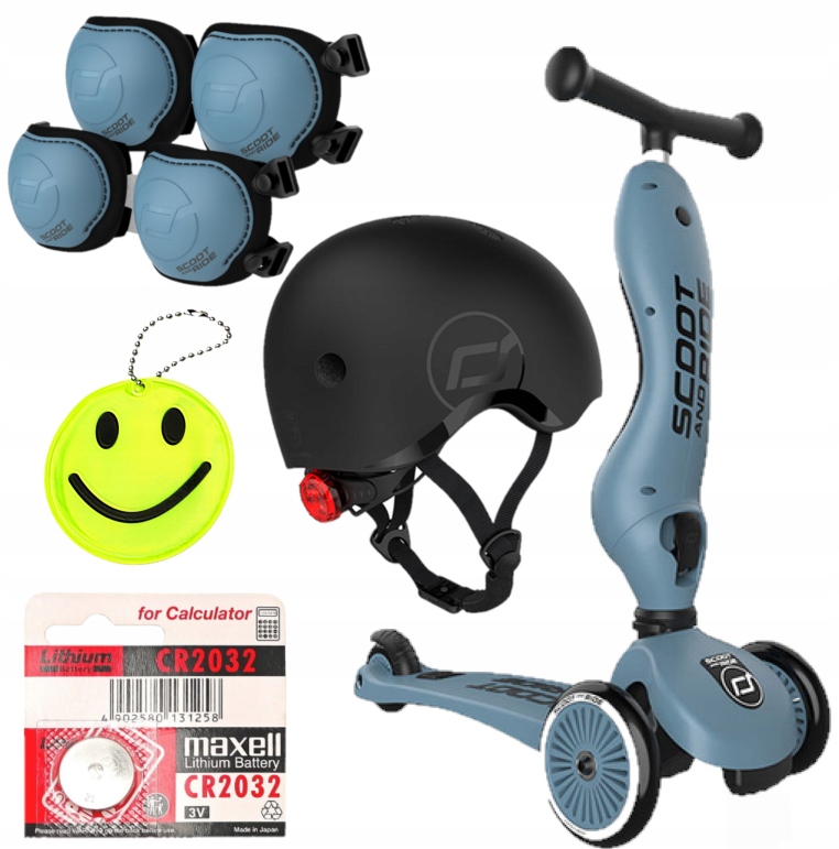 SCOOT AND RIDE Hulajnoga 1+ STEEL +Kask S-M + Zestaw Ochraniaczy S + GRATIS