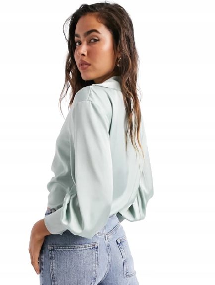 KOSZULA DAMSKA SATYNOWA WIĄZANA ZIELONA 38 FUT Rozmiar 38