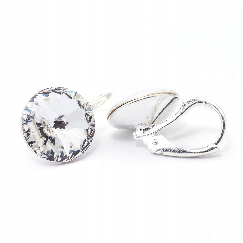 

Srebrne 925 kolczyki z kr. Swarovski Rivoli 12 Cry