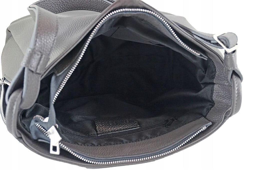 Barberini's - torebki worki skórzane - Czarna Wzór dominujący bez wzoru