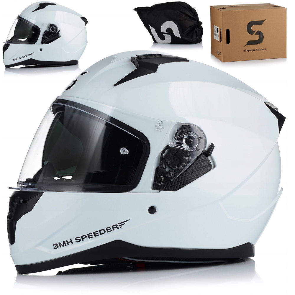 Motocyklová Prilba Ska-p 3MHA Mono Biely Air Stream Blenda Ecer 22.06
